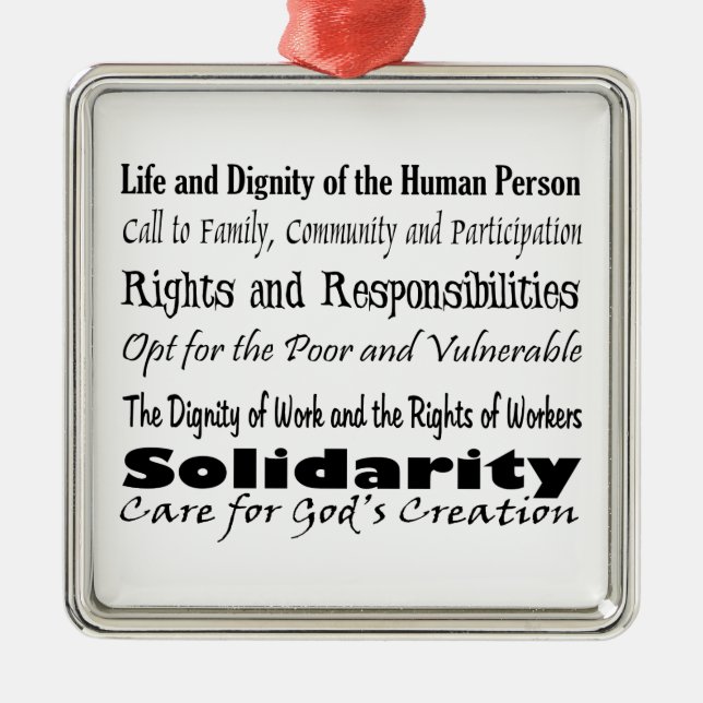 Social Justice Themes Metal Tree Decoration (Front)