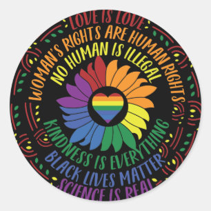 Social Justice Word Art   Classic Round Sticker