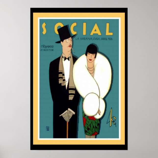 Social La Habana Art Deco Poster 13 x 19 (Front)