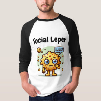 Social Leper Funny Cartoon Emoji Men's 3/4 Sleeve  T-Shirt
