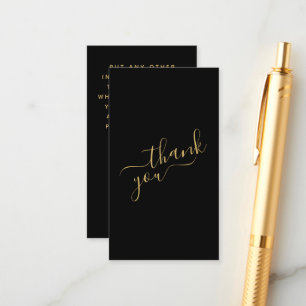 Social logos, black and gold order insert Card.