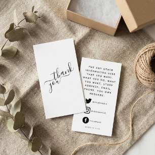 Social logos, black and white order insert Card.