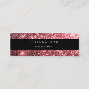 Social Media-All & Website Hot Pink Glitter Mini Business Card