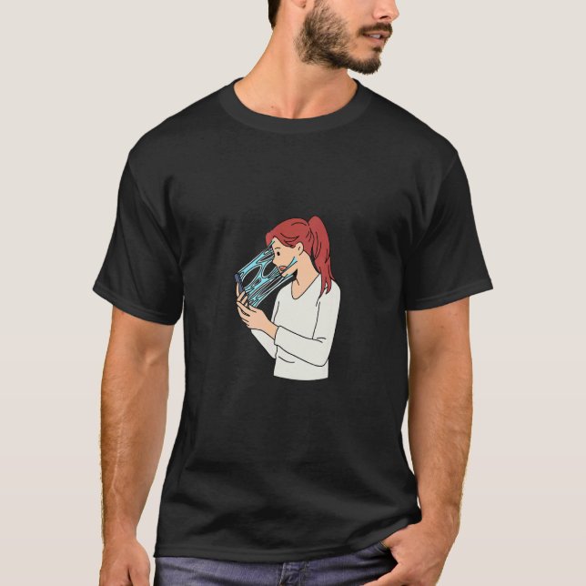 Social Media Anxiety And Digital Detox Design T-Shirt (Front)