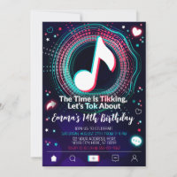 Social Media Birthday Invitation, Teen Music App