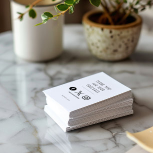 Social media, black and white order insert Card