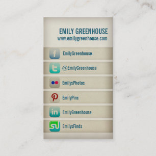 Social media business card Facebook Twitter