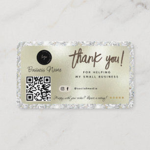 Social Media Business Modern Gold Diamond ThankYou Card