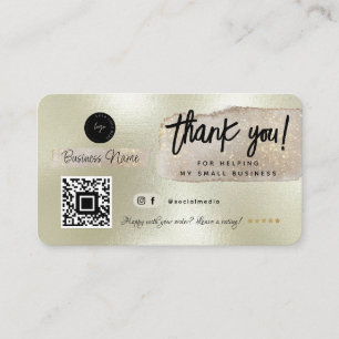 Social Media Business Modern Gold Thank You Card