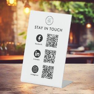 Social Media Business Sign with QR Codes