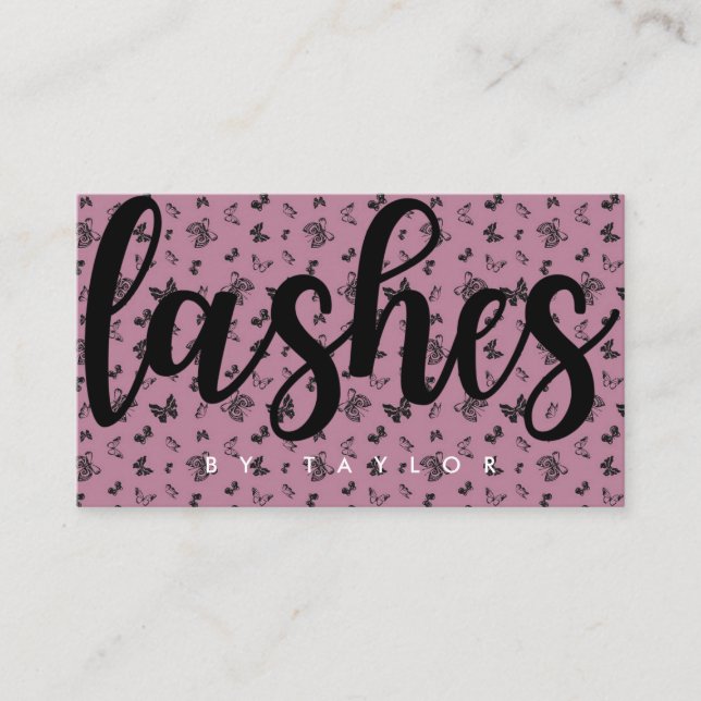 Social Media Butterfly Lashes Nails Business Card (Front)