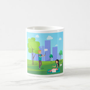 Social Media Communication in City Park Coffee Mug