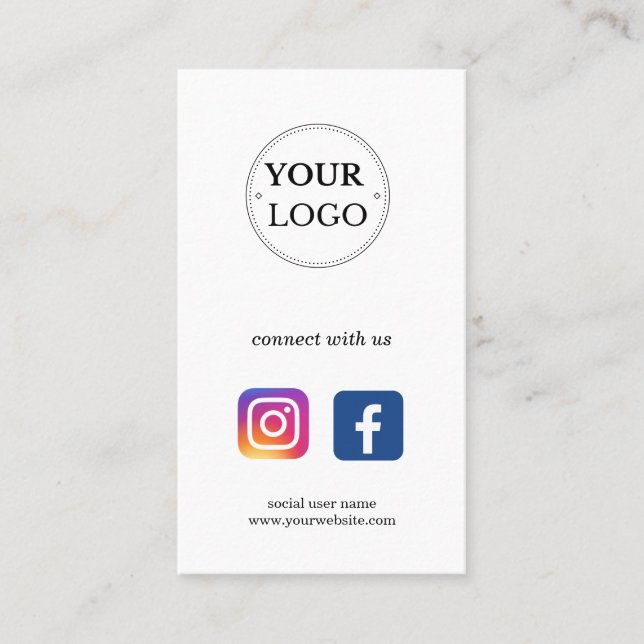 Social Media Connect With Us  Business Card (Front)