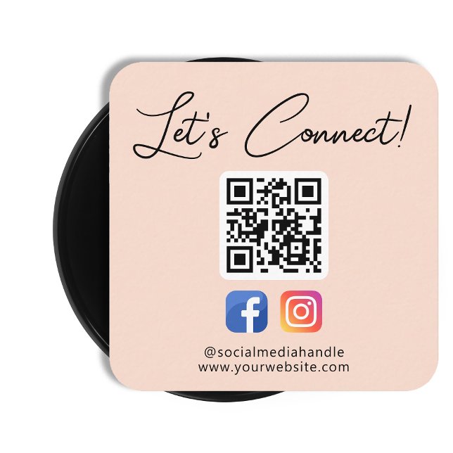 Social Media Connect With Us Custom Professional Square Business Card (Creator Uploaded)
