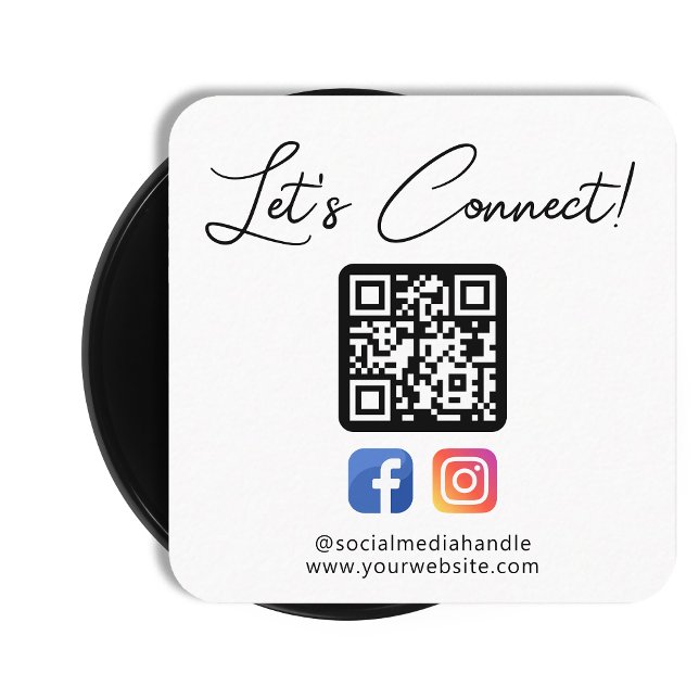 Social Media Connect With Us Custom Professional Square Business Card (Creator Uploaded)