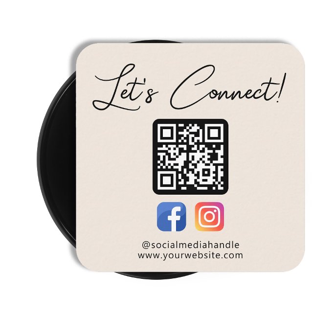 Social Media Connect With Us Custom Professional Square Business Card (Creator Uploaded)