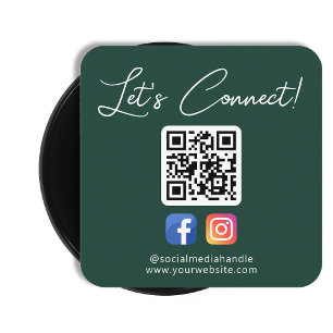 Social Media Connect With Us Custom Professional Square Business Card