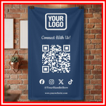 Social Media Connect With Us Instagram Navy QR