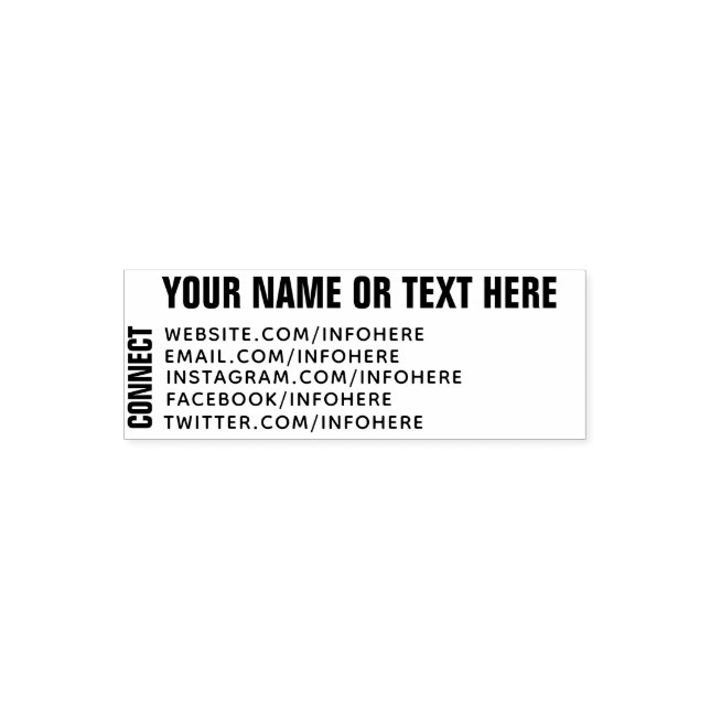 Social Media Contact Info Self-inking Stamp (Design)