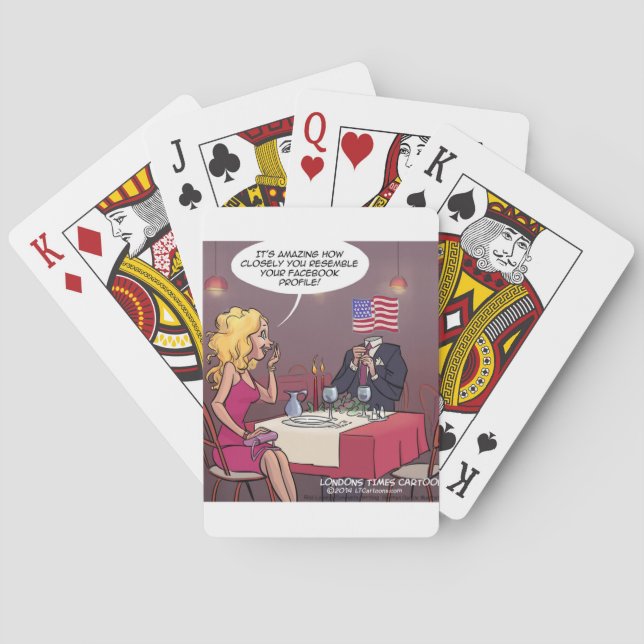 Social Media Dating Funny Playing Cards (Back)