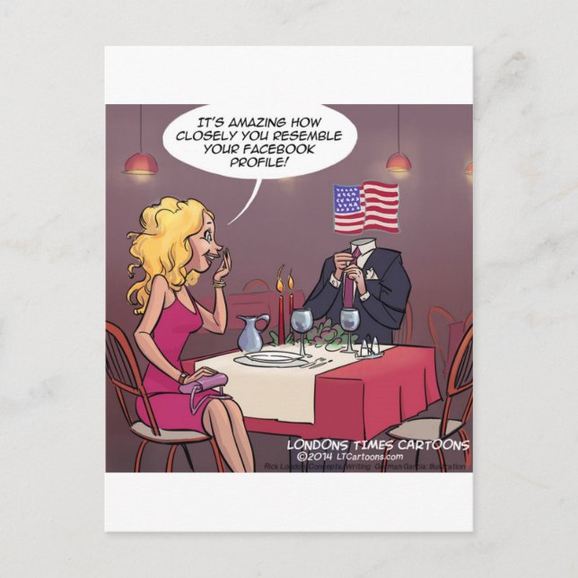 Social Media Dating Funny Postcard (Front)