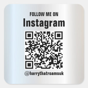 Social Media Decal,qr code To Your Instagram, Square Sticker