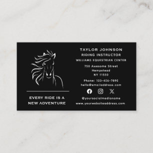 Social Media Equine Equestrian Horse Trainer Vet Business Card
