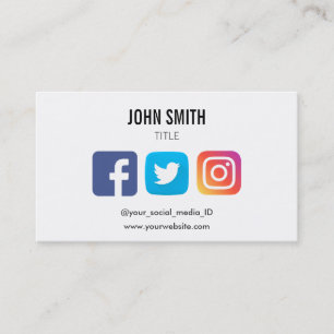 SOCIAL MEDIA FACEBOOK TWITTER INSTAGRAM PROFILE BUSINESS CARD