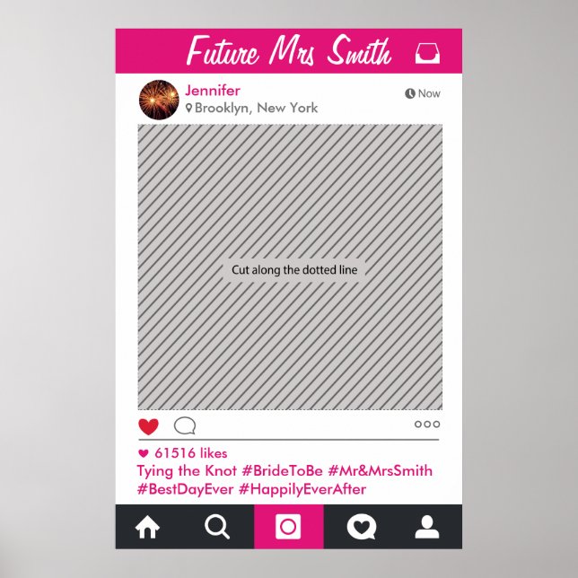 Social Media Frame Party Photo Prop Poster (Front)