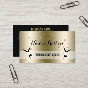 Social Media   Gold Stars Cheerleading Coach Business Card