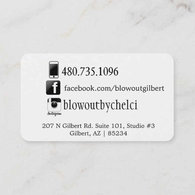 social media hair stylist card (Back)