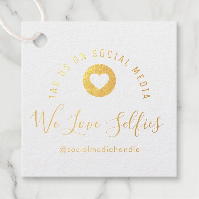 social media handwritten lettering  favour tags (Front)