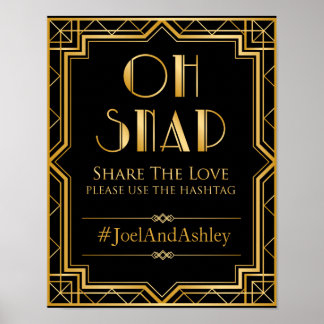 Social Media Hashtag Wedding Sign Poster