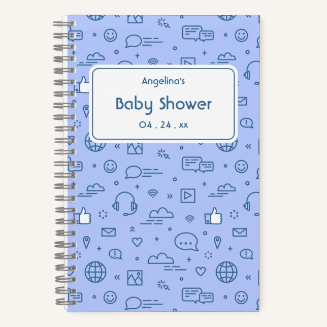 Social Media Icon Pattern  Notebook (Front)