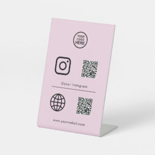 Social Media Icon QR Code Sign