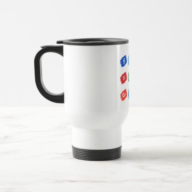 Social media icon  travel mug (Left)