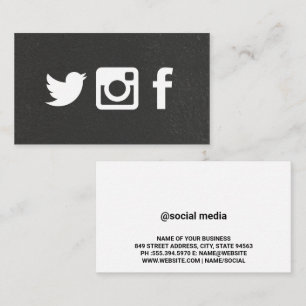 Social Media Icons Business Card