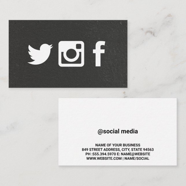 Social Media Icons Business Card (Front/Back)