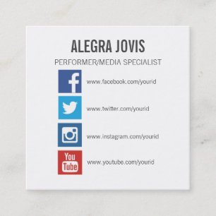 SOCIAL MEDIA ICONS SYMBOLS SQUARE BUSINESS CARD