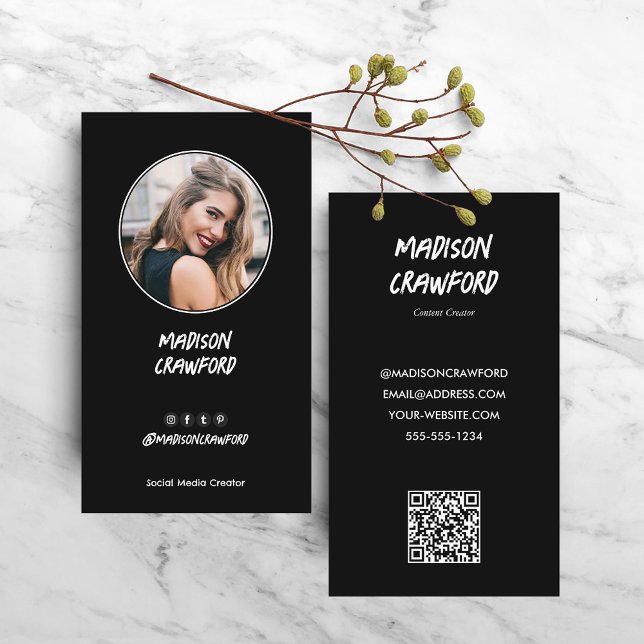Social Media Influencer QR Code Business Card (Creator Uploaded)