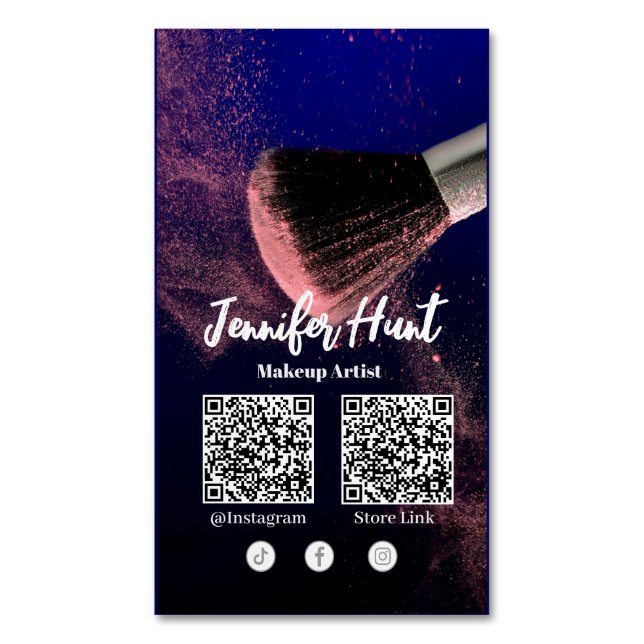 Social Media Influencer Trendy Style QRcode  Magnetic Business Card (Front Vertical)