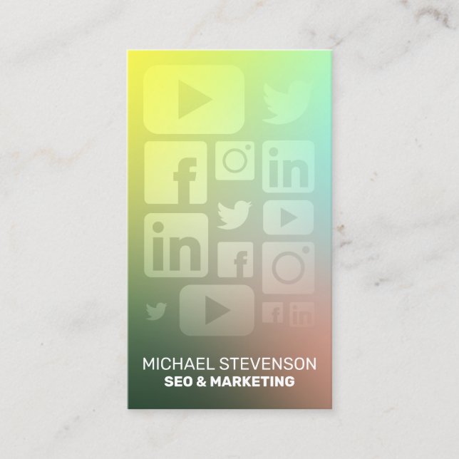 Social media inspired pattern business card (Front)