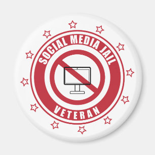 Social Media Jail Veteran Badge Magnet