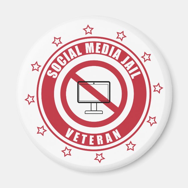 Social Media Jail Veteran Badge Magnet (Front)
