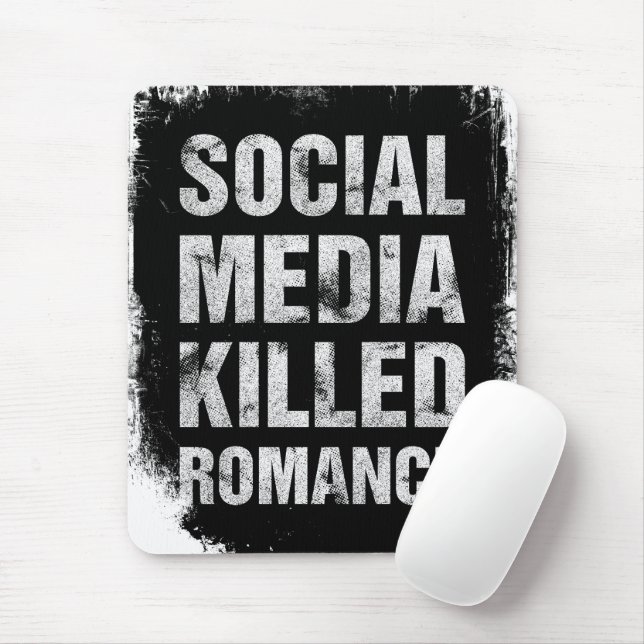 Social Media Killed Romance Mouse Mat (With Mouse)