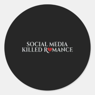 Social Media Killed Romance Retro Valentine Classic Round Sticker