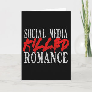 Social Media Killed Romance Retro Valentine Tee  Card