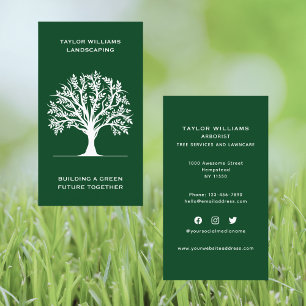 Social Media Lawn Care Tree Service Landscaping Business Card