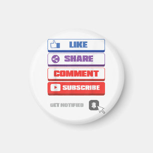 Social Media Like Share Comment Subscribe Vlogger Magnet