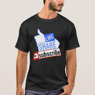 Social Media Like Share Subscribe T-Shirt
